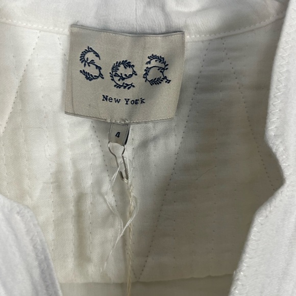 NWT Sea New York Women's Sleeveless V Neck Mini Dress White Size 4 Designer - Picture 3 of 6